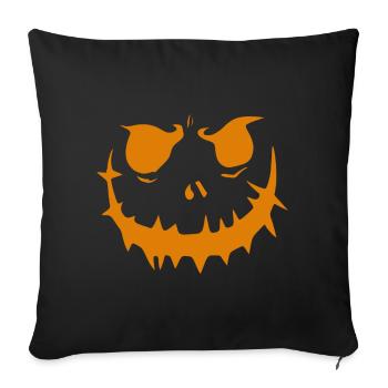Grimace de citrouille 2 - Housse de coussin décorative 45 x 45 cm - noir - Devant