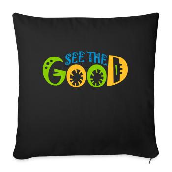 voir la bonne citation - Housse de coussin décorative 45 x 45 cm - noir - Devant