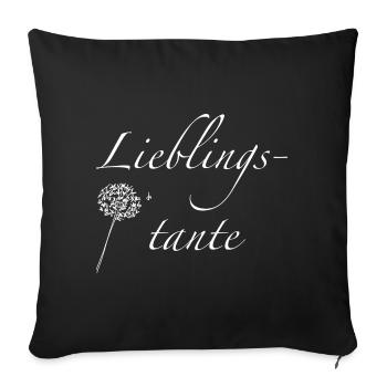 Lieblingstante - Sofakissenbezug 45 x 45 cm - Schwarz - Vorne