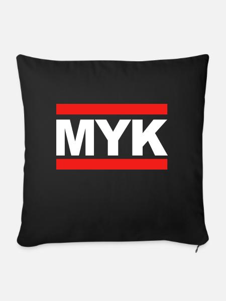 Myk - Mayen - Motif for Mayen boys and girls - Sofa pillowcase 17,3'' x 17,3'' (45 x 45 cm) - black