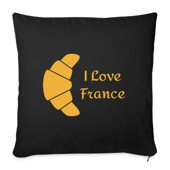 I Love France - Housse de coussin décorative 45 x 45 cm - noir - Devant