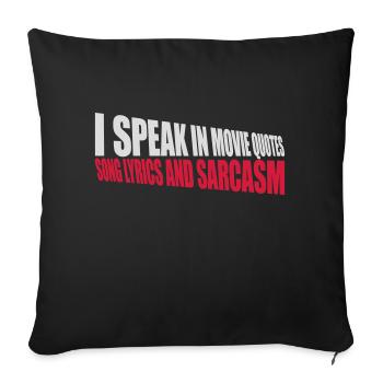 parler des paroles et du sarcasme - Housse de coussin décorative 45 x 45 cm - noir - Devant