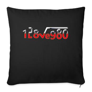 I Love You square root 2 - Sofa pillowcase 17,3'' x 17,3'' (45 x 45 cm) - black - Front