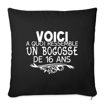 j'peux pas j'ai 16 ans cadeau anniversaire 16 ans - Housse de coussin décorative 45 x 45 cm - noir - Devant