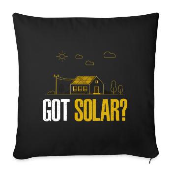 L’énergie solaire a des panneaux solaires drôles d’énergie solaire - Housse de coussin décorative 45 x 45 cm - noir - Devant