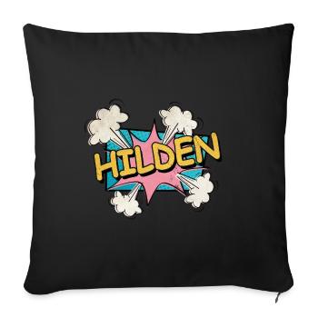 Hilden Deutschland Stadt Schrift Pop Art Comic - Sofakissenbezug 45 x 45 cm - Schwarz - Vorne