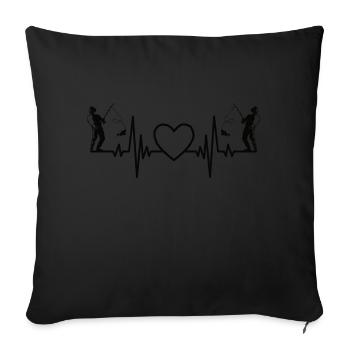 Pêche Pêche Hameçons de pêche Pêche Pêche - Housse de coussin décorative 45 x 45 cm - noir - Devant