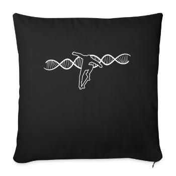 Skateboard DNA Longboard Skater Skateboarding - Housse de coussin décorative 45 x 45 cm - noir - Devant
