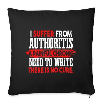 Funny Author Writing Writer - Sofa pillowcase 17,3'' x 17,3'' (45 x 45 cm) - black - Front