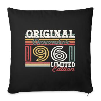 Born December 1961 61st birthday gift - Sofa pillowcase 17,3'' x 17,3'' (45 x 45 cm) - black - Front
