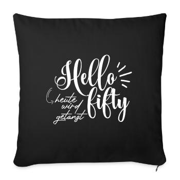 Bonjour cinquante - Hallo Fünfzig - Housse de coussin décorative 45 x 45 cm - noir - Devant