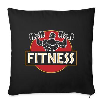Bodybuilder Gym Muscles Logo | Les couleurs peuvent être changées - Housse de coussin décorative 45 x 45 cm - noir - Devant