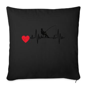 Fishing Fishing hooks Fishing Fishing Fishing Fishing - Sofa pillowcase 17,3'' x 17,3'' (45 x 45 cm) - black - Front