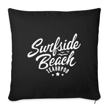 Surfside beach Teahupoo - Housse de coussin décorative 45 x 45 cm - noir - Devant