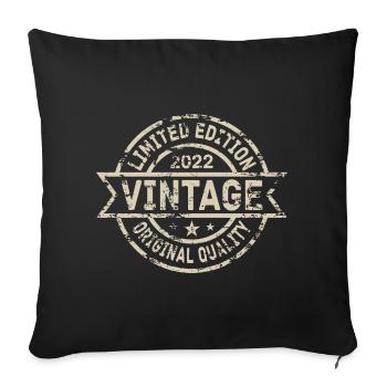 2022 Anniversaire Né Année de naissance millésime - Housse de coussin décorative 45 x 45 cm - noir - Devant