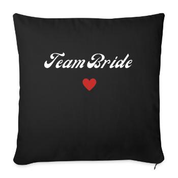 team bride - Housse de coussin décorative 45 x 45 cm - noir - Devant