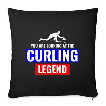 Curling Legend Winter Ice Sport Curler Funny - Sofa pillowcase 17,3'' x 17,3'' (45 x 45 cm) - black - Front