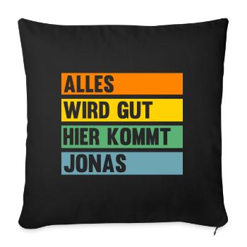 Jonas - Sofakissenbezug 45 x 45 cm - Schwarz - Vorne