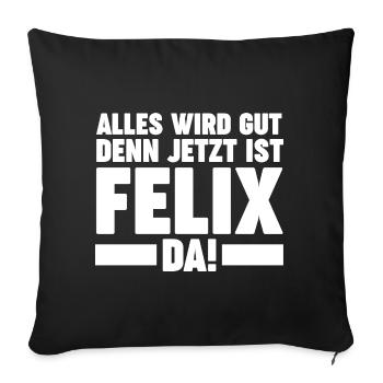 Felix - Sofakissenbezug 45 x 45 cm - Schwarz - Vorne
