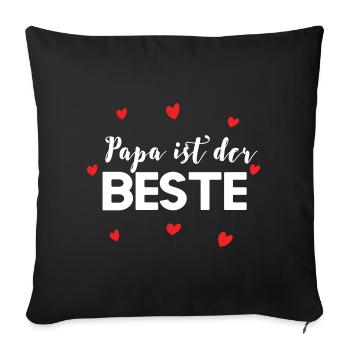 Papa ist der Beste personalisierbar - Sofakissenbezug 45 x 45 cm - Schwarz - Vorne