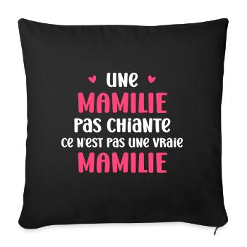 Pas chiante Mamilie - Housse de coussin décorative 45 x 45 cm - noir - Devant