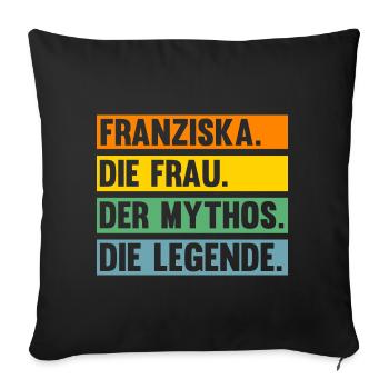 Franziska - Sofakissenbezug 45 x 45 cm - Schwarz - Vorne