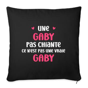 Une gaby pas chiante - Housse de coussin décorative 45 x 45 cm - noir - Devant