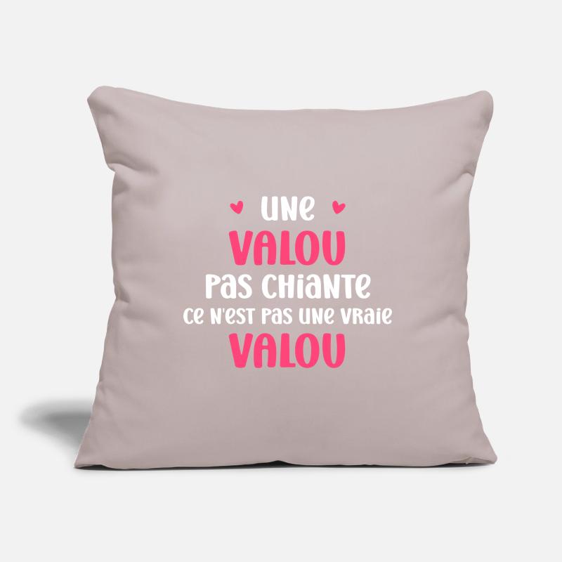 Une valou pas chiante Housse de coussin décorative 45 x 45 cm