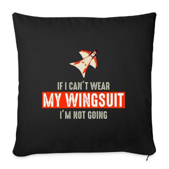 Wingsuit flying Base Jumping Skydiving Wingsuiting - Sofa pillowcase 17,3'' x 17,3'' (45 x 45 cm) - black - Front
