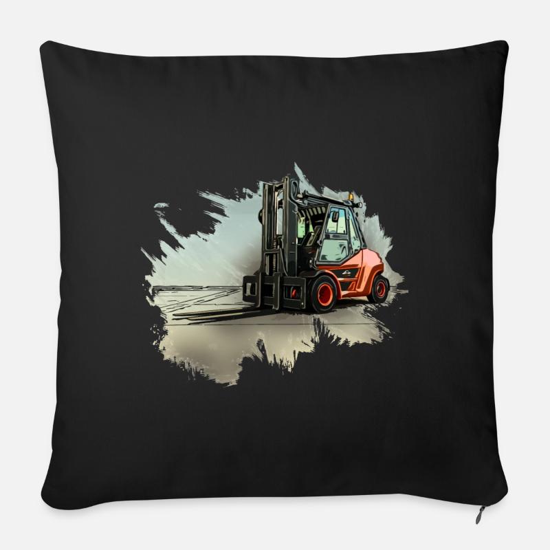 Gabelstapler - Sofakissenbezug 45 x 45 cm - Schwarz