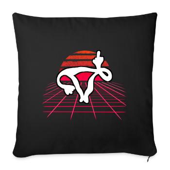 Fuck You Uterus - Uterus Retro Wave Sunset - Housse de coussin décorative 45 x 45 cm - noir - Devant