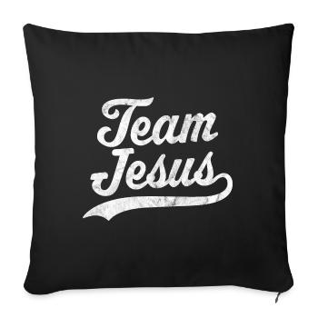 Team Jesus - Sofa pillowcase 17,3'' x 17,3'' (45 x 45 cm) - black - Front