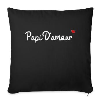 Papi d'amour - Housse de coussin décorative 45 x 45 cm - noir - Devant