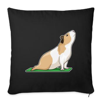 Gymnastique de fitness yoga cochon d’Inde - Housse de coussin décorative 45 x 45 cm - noir - Devant