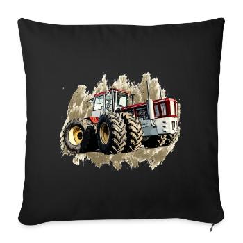 Tracteur Géant - Housse de coussin décorative 45 x 45 cm - noir - Devant