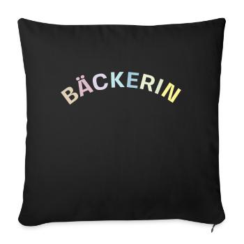 Bäckerin - Sofakissenbezug 45 x 45 cm - Schwarz - Vorne