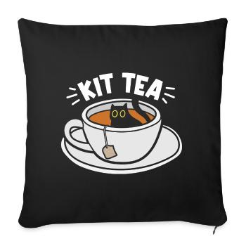 Lustiger Katzenliebhaber Tee - Sofakissenbezug 45 x 45 cm - Schwarz - Vorne