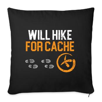 Wandert für Cache Kartenlesen Geocaching - Sofakissenbezug 45 x 45 cm - Schwarz - Vorne