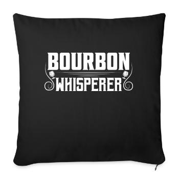 Bourbon Whisperer Drinking Whiskey - Sofa pillowcase 17,3'' x 17,3'' (45 x 45 cm) - black - Front