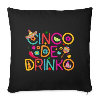 Cinco De Drinko - Sofakissenbezug 45 x 45 cm - Schwarz - Vorne