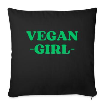 Vegan Girl - Sofa pillowcase 17,3'' x 17,3'' (45 x 45 cm) - black - Front