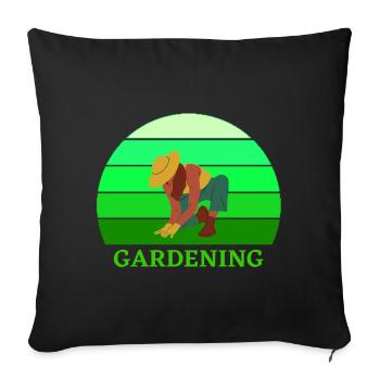 gardening, gardening, gardening, gardener - Sofa pillowcase 17,3'' x 17,3'' (45 x 45 cm) - black - Front