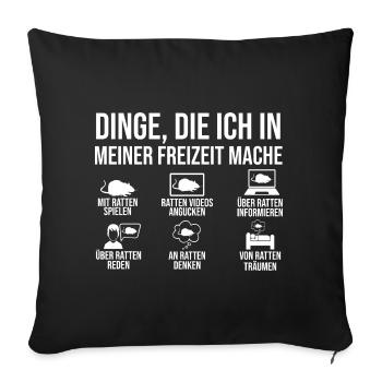 Nagetier Ratte Ratten - Sofakissenbezug 45 x 45 cm - Schwarz - Vorne