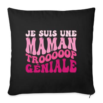 Fête Des Mères Formidable Maman Meilleure Mère - Housse de coussin décorative 45 x 45 cm - noir - Devant