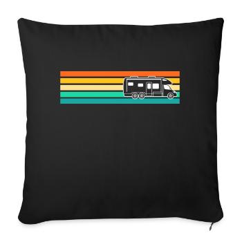 Camping-car camping-car - Housse de coussin décorative 45 x 45 cm - noir - Devant