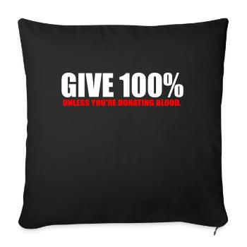 Blut spenden lustiges Zitat - Sofakissenbezug 45 x 45 cm - Schwarz - Vorne