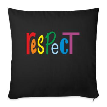 respect LGBTQIA+ lesbian gay queer diversity - Sofa pillowcase 17,3'' x 17,3'' (45 x 45 cm) - black - Front