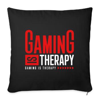 LE JEU EST UNE THÉRAPIE - Housse de coussin décorative 45 x 45 cm - noir - Devant