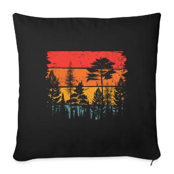 In the woods at sunrise - Sofa pillowcase 17,3'' x 17,3'' (45 x 45 cm) - black - Front