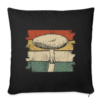 Large Mushroom Vintage - Sofa pillowcase 17,3'' x 17,3'' (45 x 45 cm) - black - Front